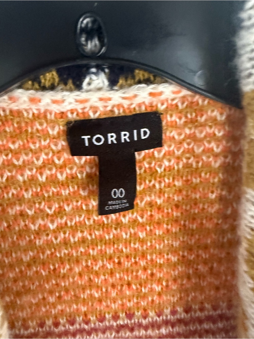NWOT Torrid (Size. 00) Multicolor Patterned Open-Front Women’s Sweater Cardigan. - Picture 6 of 6